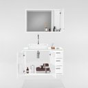 Ver imagem 3 de Gabinete para Banheiro com Tampo de Vidro Cuba de Sobrepor e Espelheira 80cm Turin Branco
