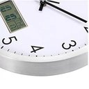 Ver imagem 4 de Relogio Parede Luxo com Display Digital Temperatura Calendario para Escritorio Sala Consultorio Desp