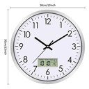 Ver imagem 7 de Relogio Parede Luxo com Display Digital Temperatura Calendario para Escritorio Sala Consultorio Desp
