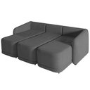 Ver imagem 6 de Sofá Cama Casal para Sala 276cm Polska K04 Veludo Cinza Escuro - Mpozenato