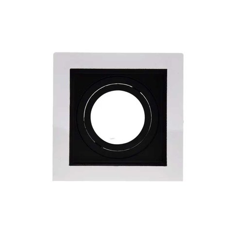 Spot de Embutir Conecta Ar70 Quadrado Recuado Branco e Preto 13cm Evoled