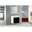 Ver imagem 1 de Conjunto Gabinete para Banheiro Suspenso com Cuba e Espelheira 40cm Unic Branco/Preto