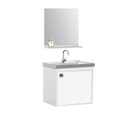 Ver imagem 3 de Conjunto Gabinete para Banheiro Suspenso com Cuba e Espelheira 40cm Unic Branco/Preto
