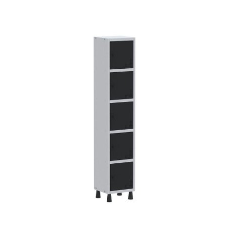 Roupeiro Aço Linha Light 5 Portas - GR301-5 Cinza-Preto