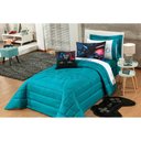 Ver imagem 2 de Kit Infantil Games P/ Cama de Solteiro Azul 04 Peças - Bordados Ricardo 3034