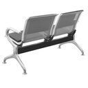Ver imagem 3 de Longarina Estofada 2 Lugares Montreal Or Design 120 Cm (larg) Aço Cromado com Braços Externos