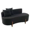 Ver imagem 2 de Sofá Orgânico c/2 Almofadas 1,40 cm Curvo Sala Recepção Luna Boucle Preto - Montanaris Decor