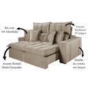 Ver imagem 4 de Sofá 5 Lugares Retrátil e Reclinável México Veludo com Molas Ensacadas