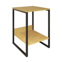 Ver imagem 2 de Mesa Cabeceira Industrial Canela Tókio Base Ferro Preto