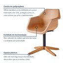 Ver imagem 6 de Kit 6 Cadeiras Giratória com Base em Aço e Pés em Madeira Maciça Lodelô Marrom/Preto/Serragem