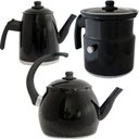 Ver imagem 1 de Kit Chaleira Leiteira e Bule Gulê Alumínio 3 Peças Preta