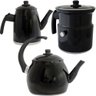 Kit Chaleira Leiteira e Bule Gulê Alumínio 3 Peças Preta - 1