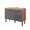 Ver imagem 1 de Gabinete de Cozinha 114cm Armário 100% MDF 2 Porta 2 Gavetas:Freijó/Titanium