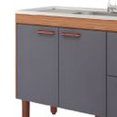 Ver imagem 2 de Gabinete de Cozinha 114cm Armário 100% MDF 2 Porta 2 Gavetas:Freijó/Titanium