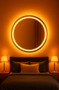 Ver imagem 6 de Espelho Redondo 80x80 cm Jateado LED 3 Cores Touch Moderno