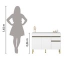 Ver imagem 5 de Balcão de Cozinha com Tampo 1,20m 3 Portas 1 Gaveta Branco Line Kits Paraná