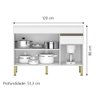 Balcão de Cozinha com Tampo 1,20m 3 Portas 1 Gaveta Branco Line Kits Paraná - 2