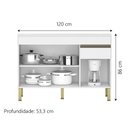 Ver imagem 2 de Balcão de Cozinha com Tampo 1,20m 3 Portas 1 Gaveta Branco Line Kits Paraná