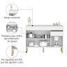 Balcão de Cozinha com Tampo 1,20m 3 Portas 1 Gaveta Branco Line Kits Paraná - 4