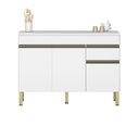 Ver imagem 1 de Balcão de Cozinha com Tampo 1,20m 3 Portas 1 Gaveta Branco Line Kits Paraná