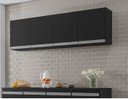 Ver imagem 2 de Armário Aéreo 4 Portas Andréia 150cm Preto - Ajl Móveis