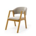 Ver imagem 4 de Kit com 6 Cadeiras Leticia Madeira Maciça Estofada para Mesa de Jantar Veludo Bege 102