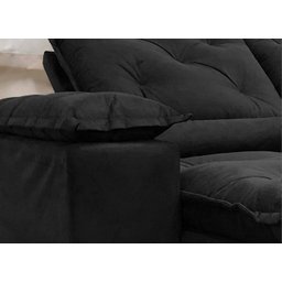 Sofá Retrátil e Reclinável 2,70m em Tecido Veludão C/pillow Nos Braços Athenas:preto - 5