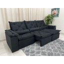Ver imagem 2 de Sofá Retrátil e Reclinável 2,70m em Tecido Veludão C/pillow Nos Braços Athenas:preto