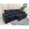 Sofá Retrátil e Reclinável 2,70m em Tecido Veludão C/pillow Nos Braços Athenas:preto - 2