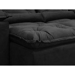 Sofá Retrátil e Reclinável 2,70m em Tecido Veludão C/pillow Nos Braços Athenas:preto - 6
