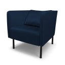 Ver imagem 2 de Kit 2 Poltronas Decorativa Pés de Metal Hanna Veludo Azul - Loja Sheep