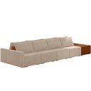 Ver imagem 1 de Sofá Ilha Modular para Sala 392cm com Puff Dublin K01 Veludo Bege Sintético Caramelo - Lyam Decor