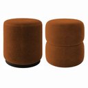 Ver imagem 2 de Kit 2 Puff Decorativo Estofado para Sala de Estar Zara Bouclé Terracota
