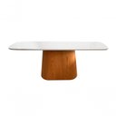 Ver imagem 1 de Mesa De Jantar Retangular 220x120 Cm Oval Em Madeira Branco