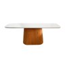 Mesa De Jantar Retangular 220x120 Cm Oval Em Madeira Branco - 1