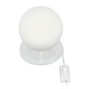 Ver imagem 4 de Kit 2 Luminárias de mesa Globo Orby Branco Base Redonda