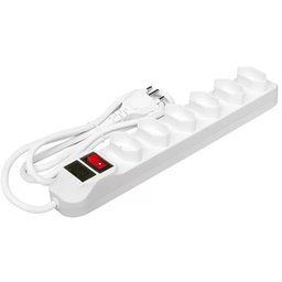 Filtro De Linha Régua Extensão Com 6 Tomadas 2P+T Com Cabo 3 Mts Bivolt - 1