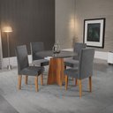 Ver imagem 1 de Mesa de Jantar 4 Lugares Criative Mel/Cinza/Grafite - Viero Móveis