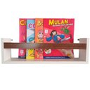 Ver imagem 3 de Kit 3 Prateleira para Livros 50cm Branco Trava Imbuia