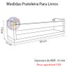 Kit 3 Prateleira Para Livros 50cm Branco Trava Imbuia - 2