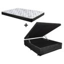 Ver imagem 1 de Cama Box Baú Casal Resistence Suede Preto + Colchão Casal Resistence Espuma D23 17x138x188