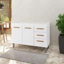 Ver imagem 1 de Balcão de Cozinha Aurora 2 Portas 3 Gavetas MDP 118cm Branco