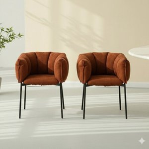 Kit 2 Cadeiras para Sala de Jantar Estofadas com Base de Aço Joy