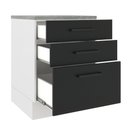 Ver imagem 4 de Balcão Armário de Cozinha 60 cm 3 Gavetas Branco/Preto Agata Madesa