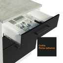 Ver mais imagens de Balcão Armário de Cozinha 60 cm 3 Gavetas Branco/Preto Agata Madesa