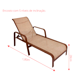Espreguiçadeira Lótus para Piscina Resistente em Tela Sling e Alumínio - 2