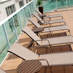 Espreguiçadeira Lótus para Piscina Resistente em Tela Sling e Alumínio - 4