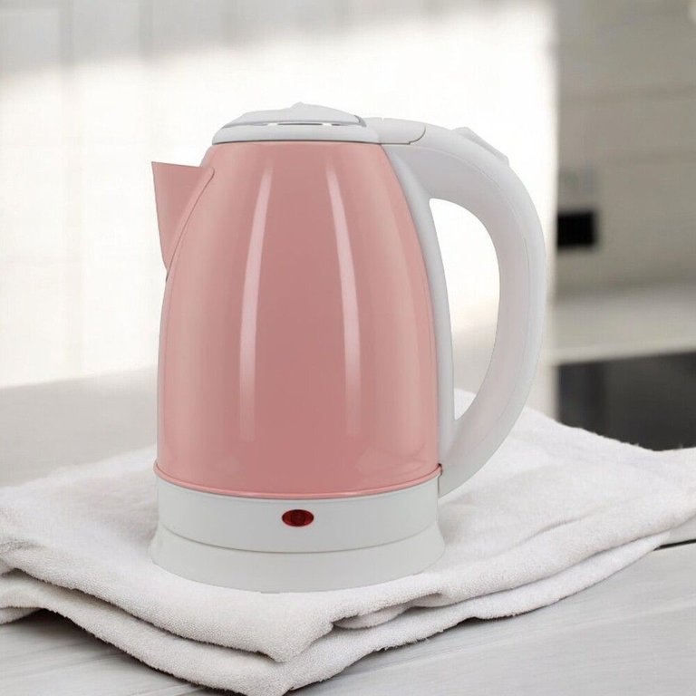 Chaleira Elétrica 1,8l em Inox Rosa 127v 1000w Rápida Fervura