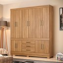Ver imagem 1 de Guarda Roupa Roupeiro Casal 10 Portas New Murano Amêndola Touch Demóbile