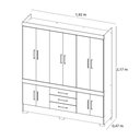 Ver imagem 2 de Guarda Roupa Roupeiro Casal 10 Portas New Murano Amêndola Touch Demóbile